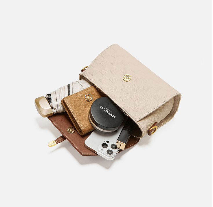 DEEPKEE original nubuck handmade full-grain genuine leather cowhide bag 真皮斜挎蘭杜女士包包 400 號