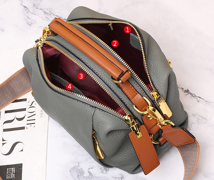 DEEPKEE original nubuck handmade full-grain genuine leather cowhide bag 頭層牛皮枕頭包 5502 號