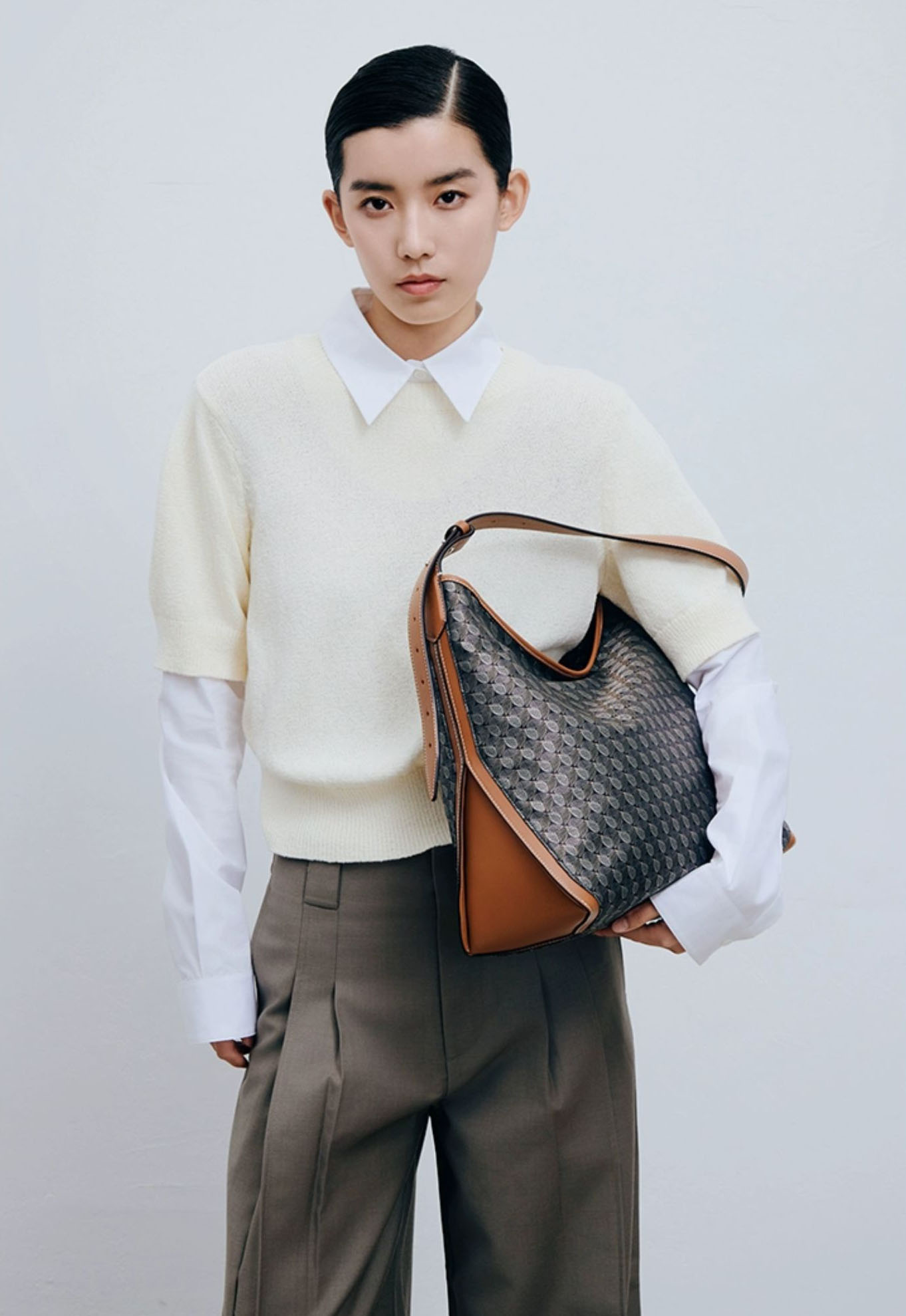 DEEPKEE original nubuck handmade full-grain genuine leather cowhide bag 幸運錦囊 hobo 老花包 6607 號