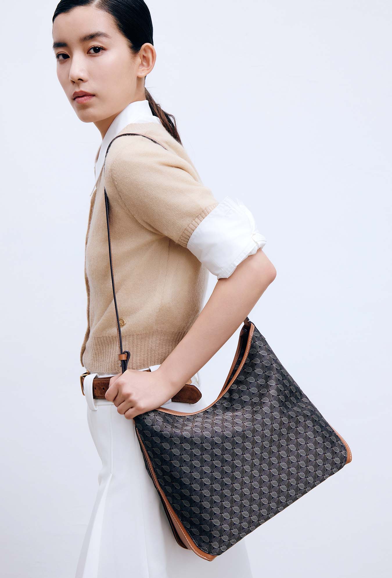 DEEPKEE original nubuck handmade full-grain genuine leather cowhide bag 幸運錦囊 hobo 老花包 6607 號