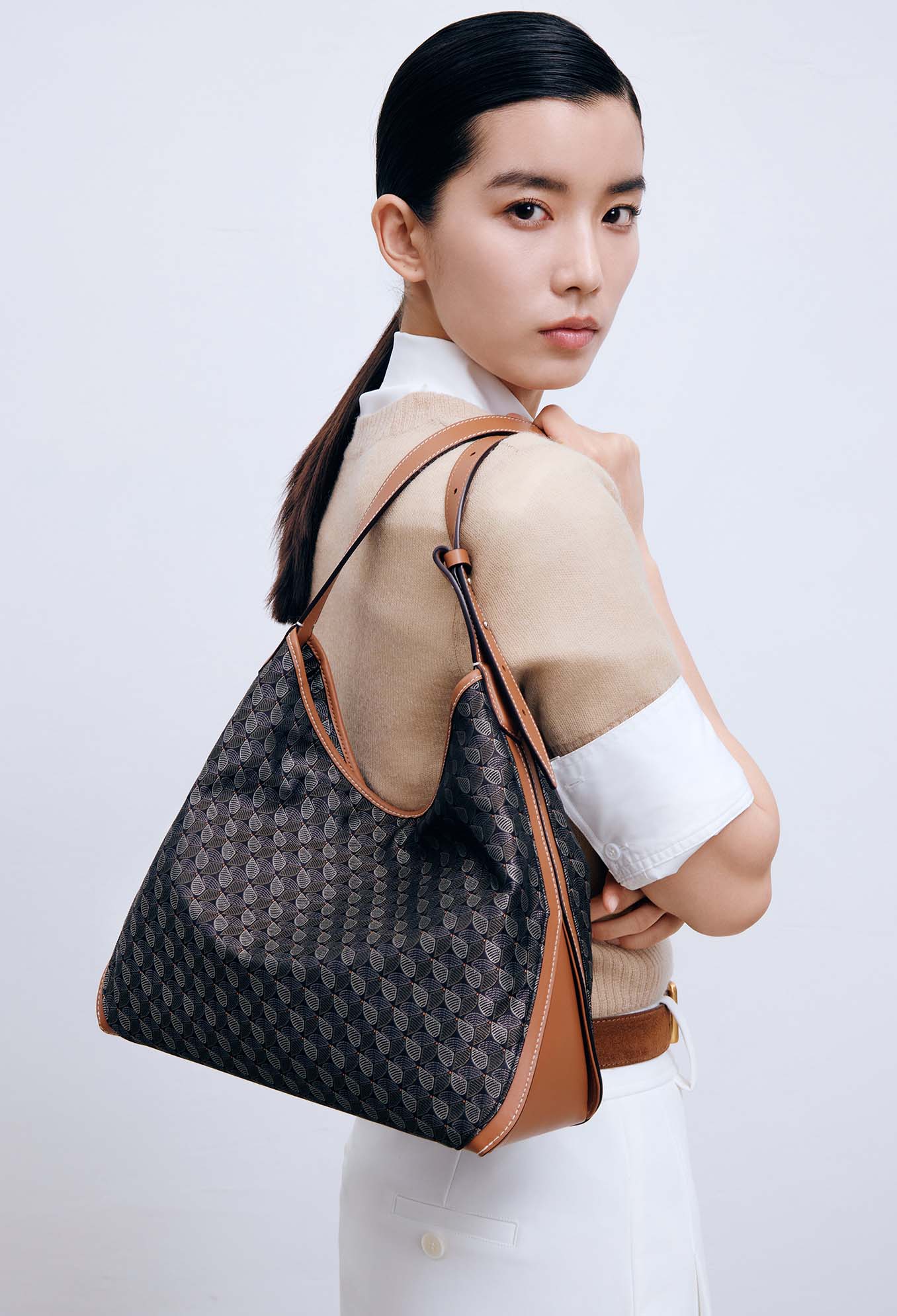 DEEPKEE original nubuck handmade full-grain genuine leather cowhide bag 幸運錦囊 hobo 老花包 6607 號