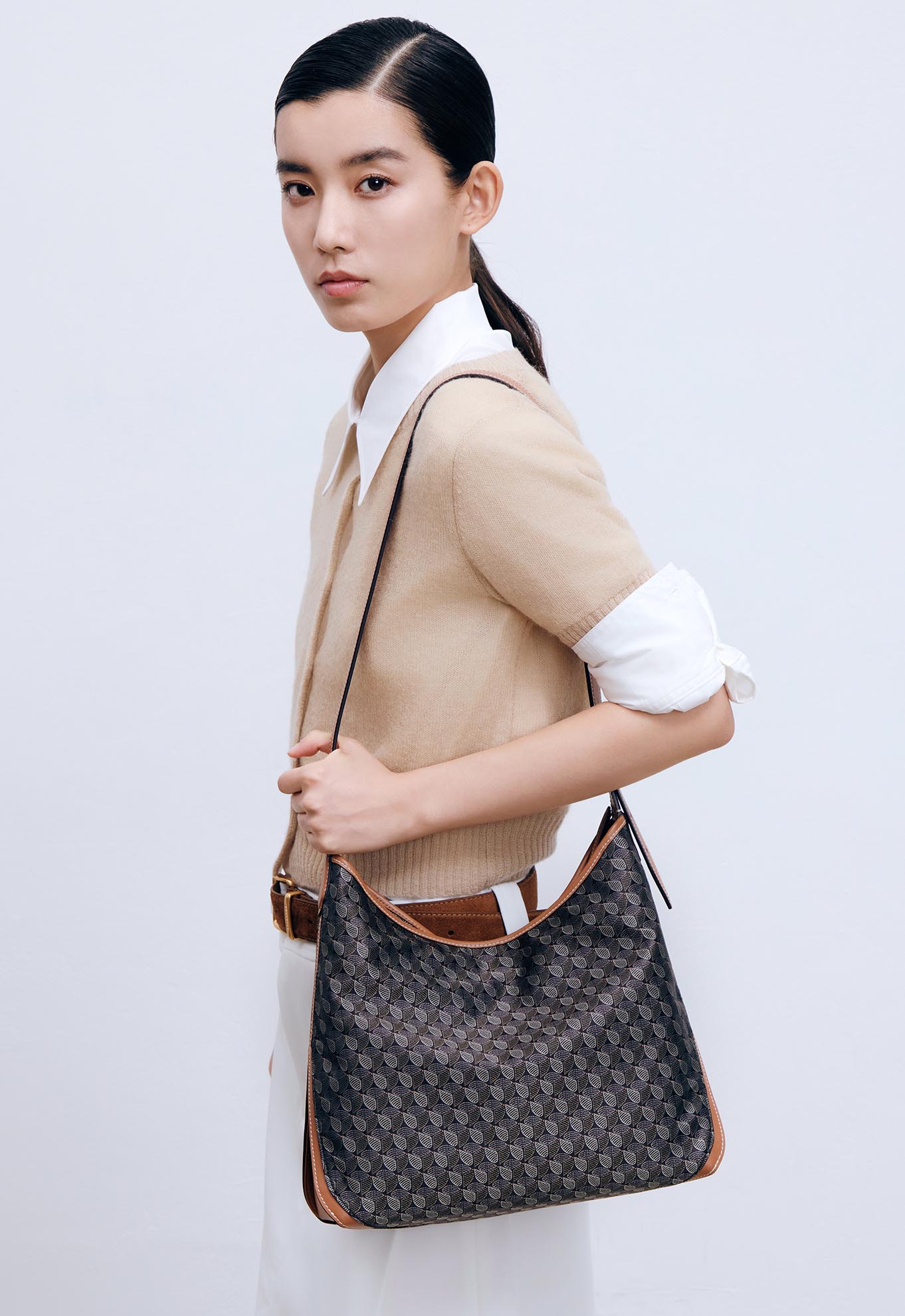 DEEPKEE original nubuck handmade full-grain genuine leather cowhide bag 幸運錦囊 hobo 老花包 6607 號