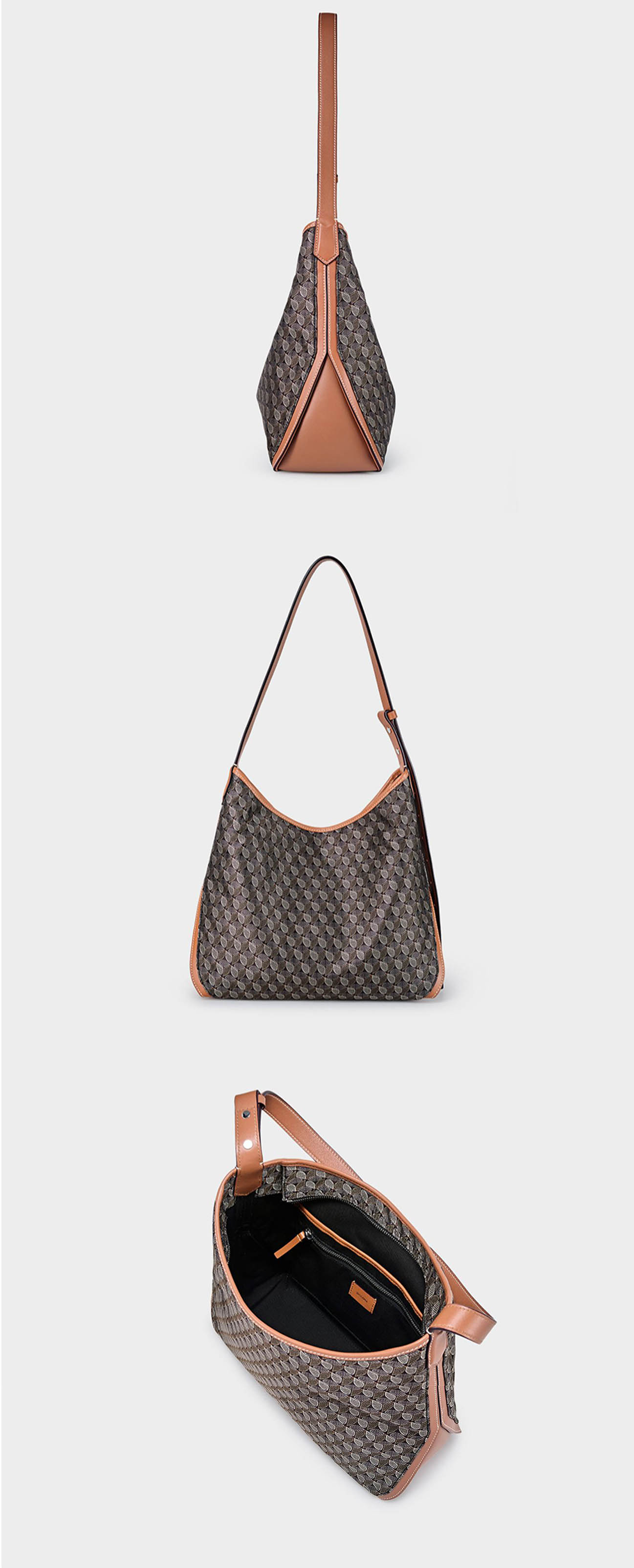 DEEPKEE original nubuck handmade full-grain genuine leather cowhide bag 幸運錦囊 hobo 老花包 6607 號