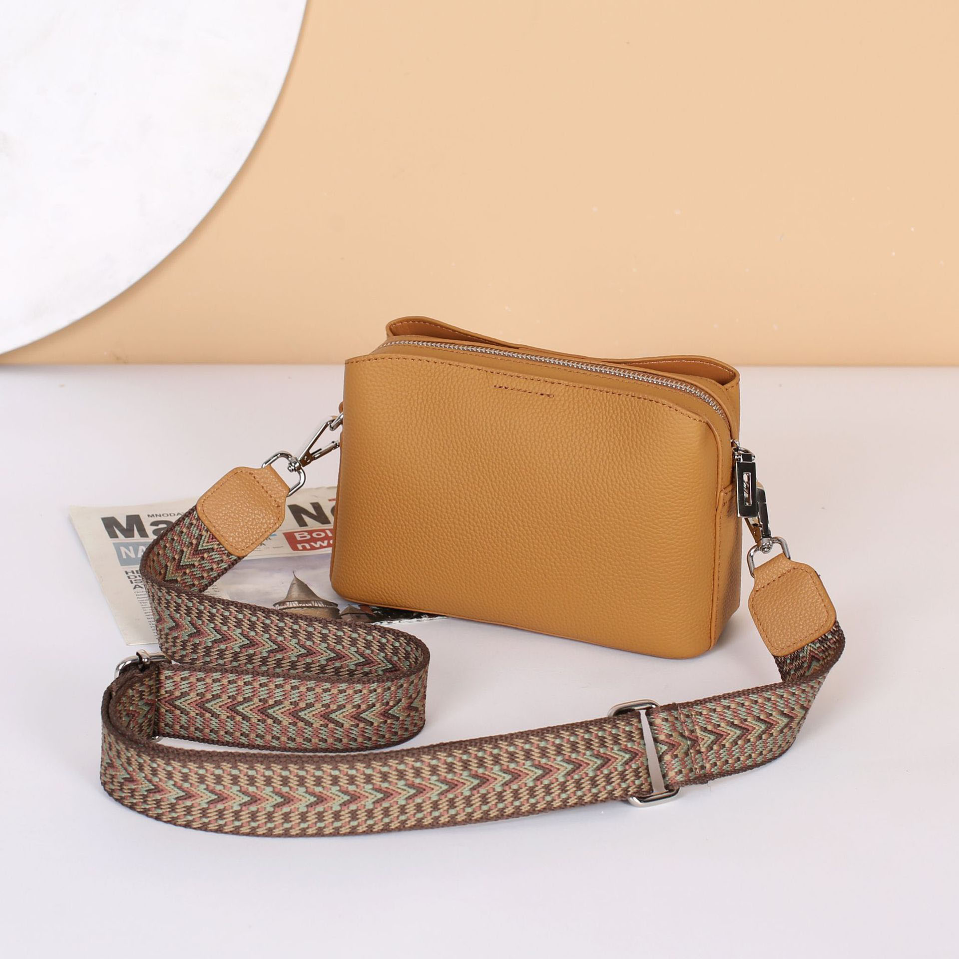 DEEPKEE original nubuck handmade full-grain genuine leather cowhide bag 真皮女包小方包高級感斜挎包時尚百搭 6716 號