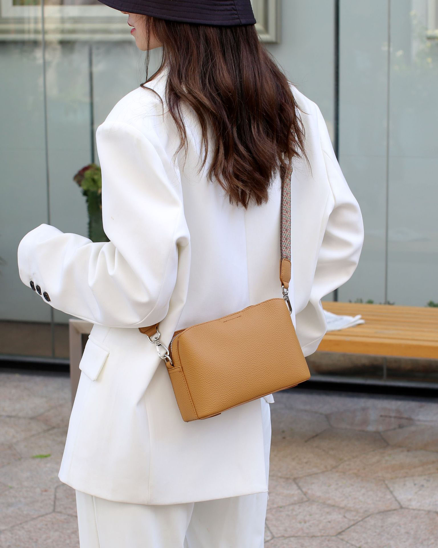 DEEPKEE original nubuck handmade full-grain genuine leather cowhide bag 真皮女包小方包高級感斜挎包時尚百搭 6716 號