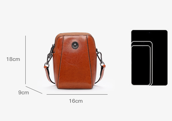 DEEPKEE original nubuck handmade full-grain genuine leather cowhide bag 牛皮手機包女拉鍊小包 6881 號