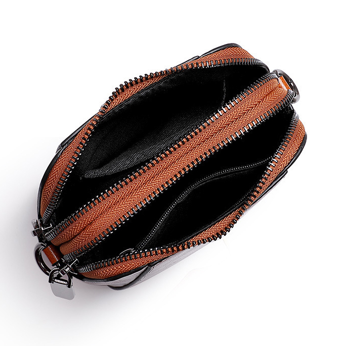 DEEPKEE original nubuck handmade full-grain genuine leather cowhide bag 牛皮手機包女拉鍊小包 6881 號
