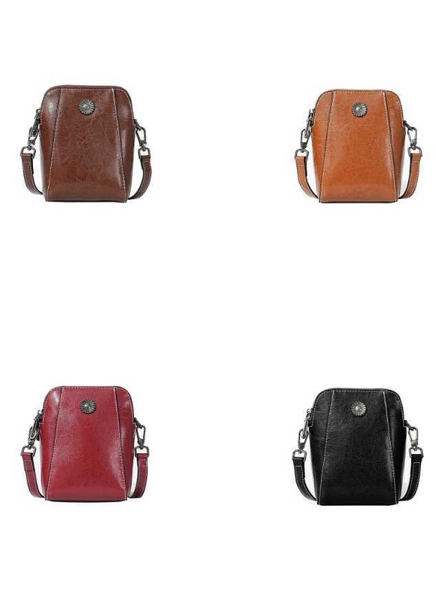 DEEPKEE original nubuck handmade full-grain genuine leather cowhide bag 牛皮手機包女拉鍊小包 6881 號