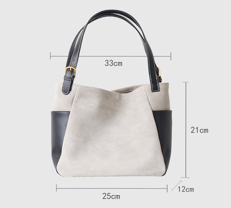 DEEPKEE original nubuck handmade full-grain genuine leather cowhide bag 簡約高級磨砂牛皮托特水桶包 7035 號