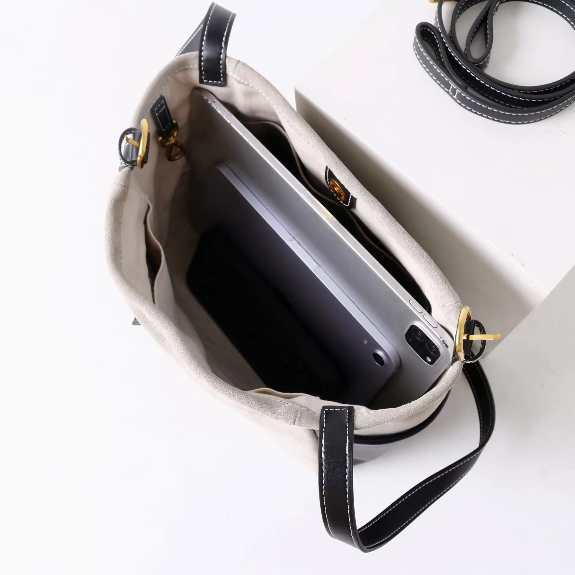 DEEPKEE original nubuck handmade full-grain genuine leather cowhide bag 簡約高級磨砂牛皮托特水桶包 7035 號