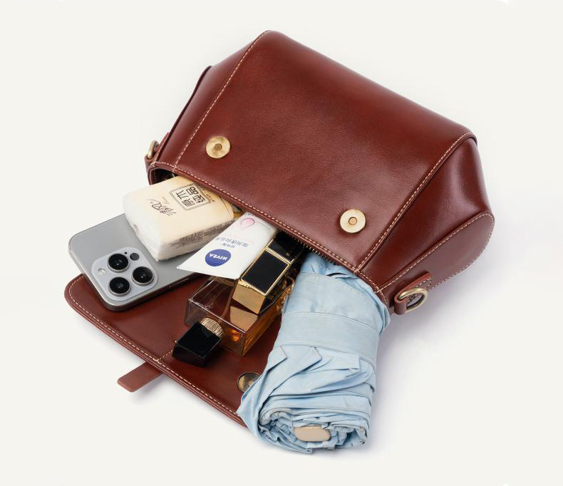 DEEPKEE original nubuck handmade full-grain genuine leather cowhide bag 牛皮貝殼女包 7143-D 號