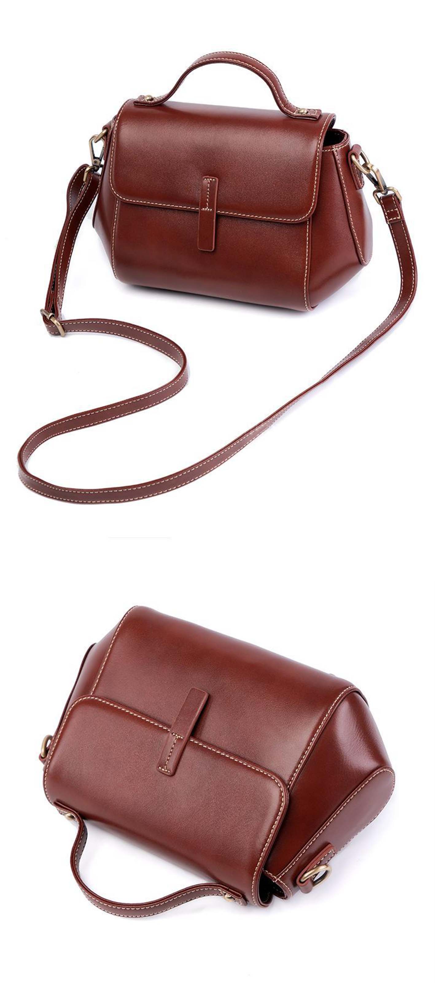 DEEPKEE original nubuck handmade full-grain genuine leather cowhide bag 牛皮貝殼女包 7143-D 號