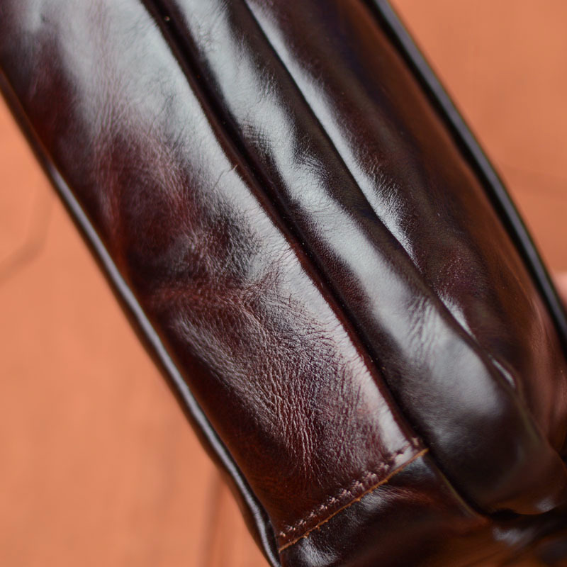 DEEPKEE original nubuck handmade full-grain genuine leather cowhide bag 男士車縫線工藝拉鍊包蓋式斜挎包 75167 號