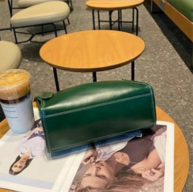 DEEPKEE original nubuck handmade full-grain genuine leather cowhide bag 牛皮女包法式百搭小眾單肩包 77168 號