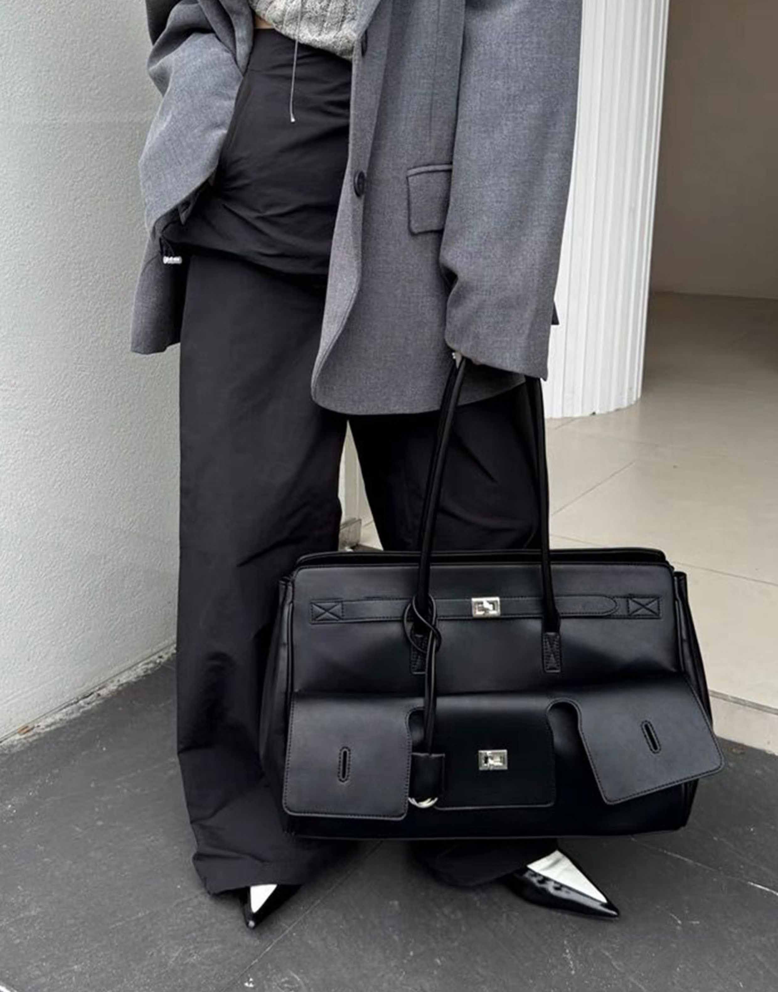 deepkee-8008 original nubuck handmade full-grain genuine leather cowhide bag deepkee-8008-機車翅膀包皮單肩托特包 8008號