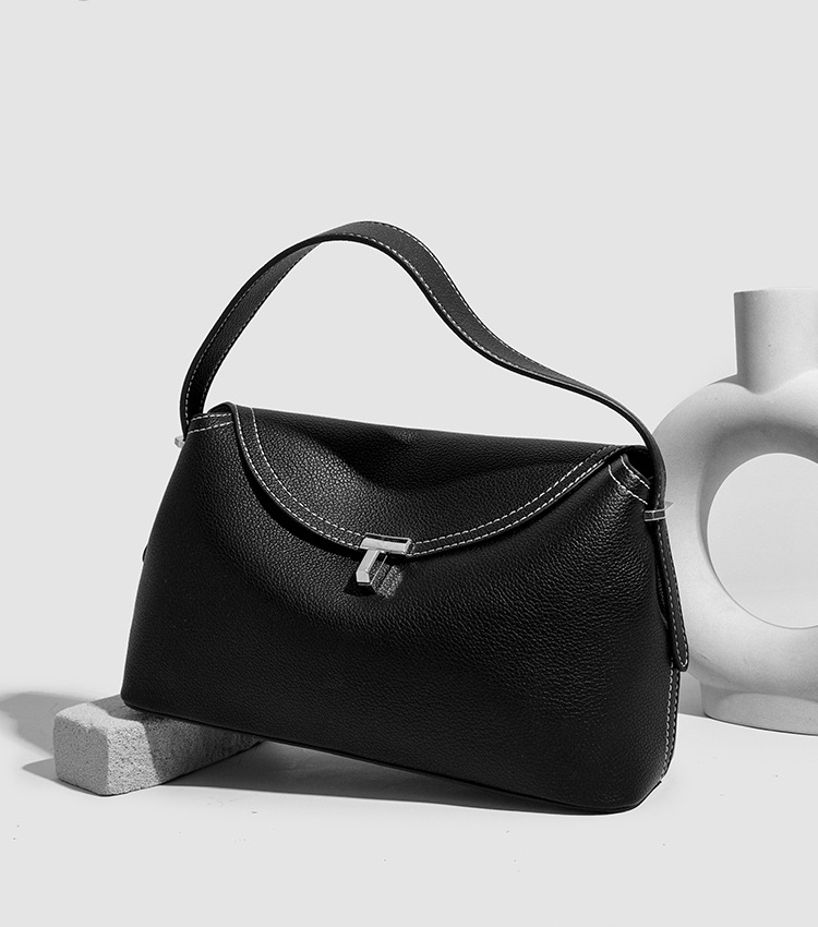 DEEPKEE original nubuck handmade full-grain genuine leather cowhide bag T 字鎖扣紋理感皮革手拿包 8093 號