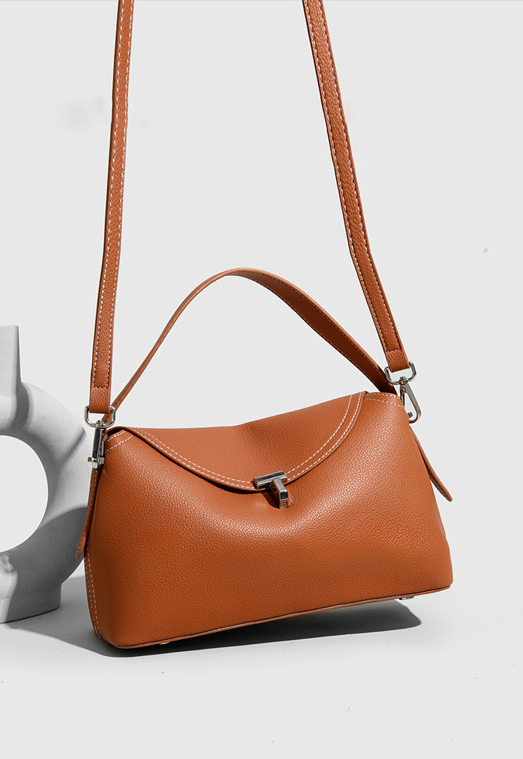 DEEPKEE original nubuck handmade full-grain genuine leather cowhide bag T 字鎖扣紋理感皮革手拿包 8093 號