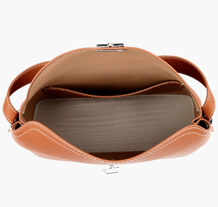 DEEPKEE original nubuck handmade full-grain genuine leather cowhide bag T 字鎖扣紋理感皮革手拿包 8093 號