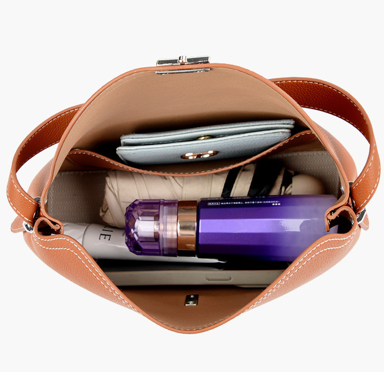 DEEPKEE original nubuck handmade full-grain genuine leather cowhide bag T 字鎖扣紋理感皮革手拿包 8093 號