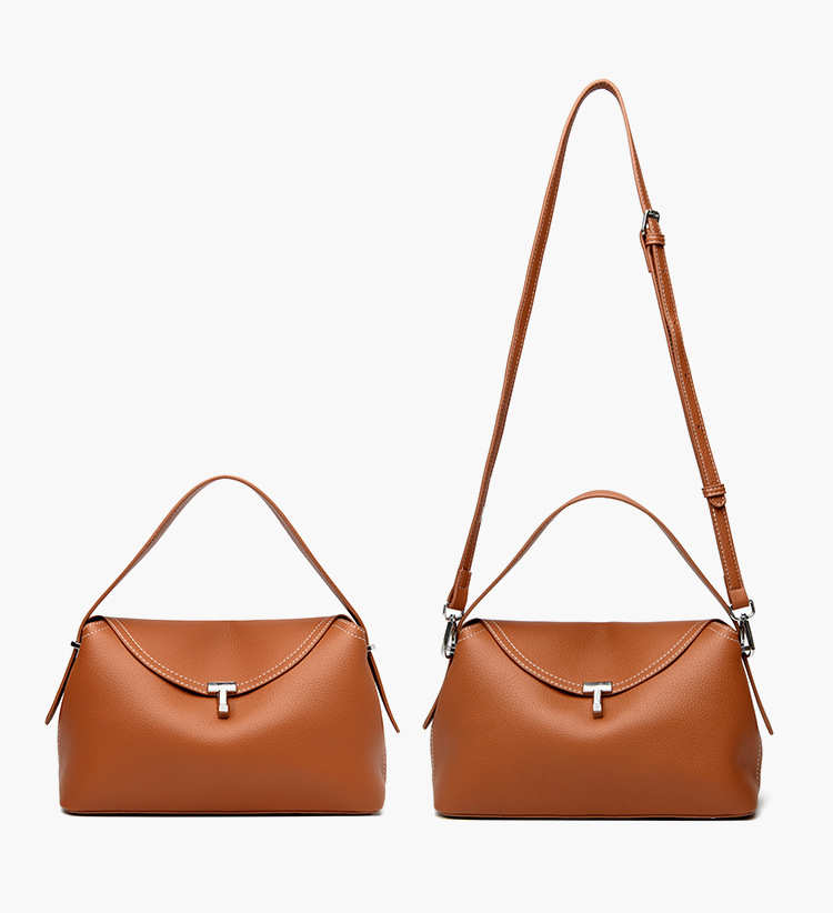 DEEPKEE original nubuck handmade full-grain genuine leather cowhide bag T 字鎖扣紋理感皮革手拿包 8093 號