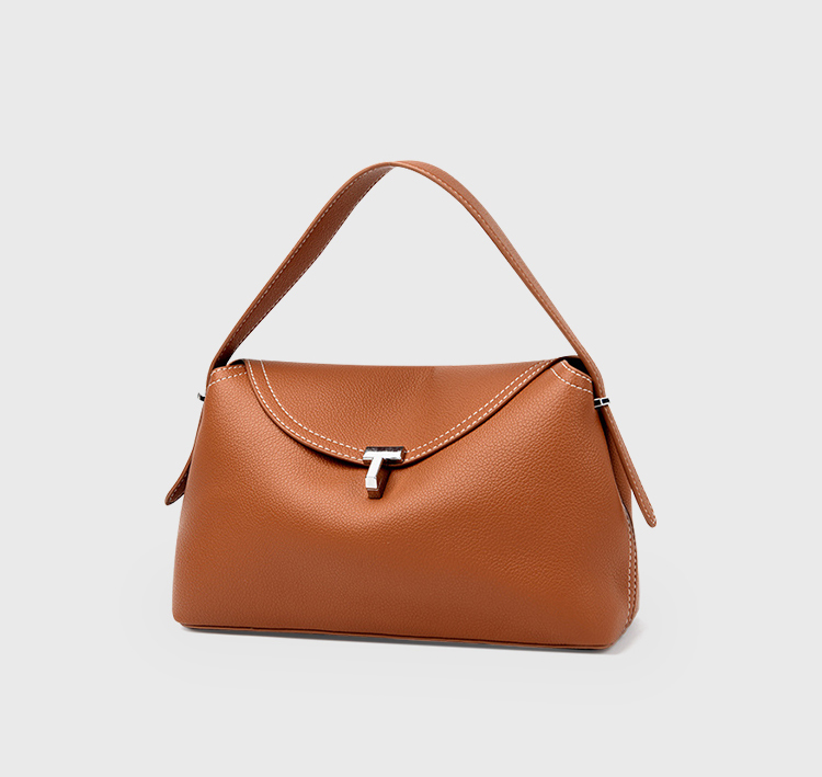 DEEPKEE original nubuck handmade full-grain genuine leather cowhide bag T 字鎖扣紋理感皮革手拿包 8093 號