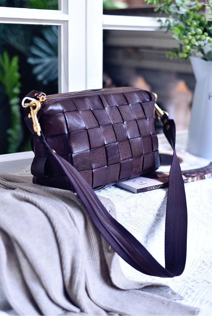 DEEPKEE 復古手作り編み込み單肩包 859 號