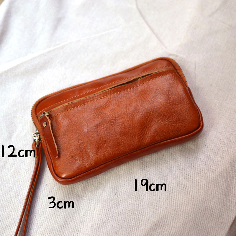 DEEPKEE original nubuck handmade full-grain genuine leather cowhide bag 復古手工真皮錢包手拿包 86005 號