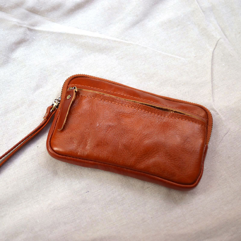 DEEPKEE original nubuck handmade full-grain genuine leather cowhide bag 復古手工真皮錢包手拿包 86005 號