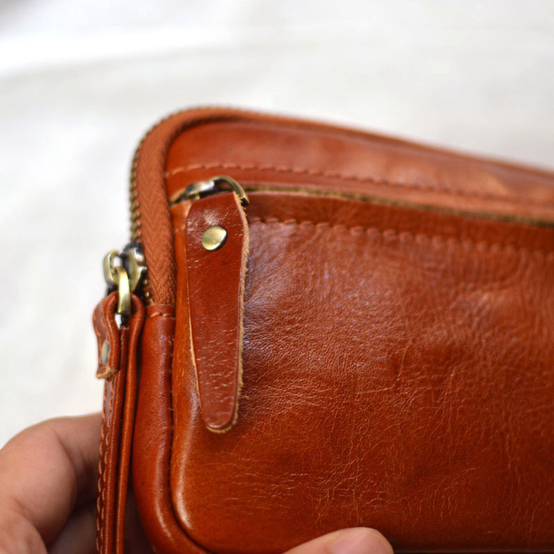 DEEPKEE original nubuck handmade full-grain genuine leather cowhide bag 復古手工真皮錢包手拿包 86005 號