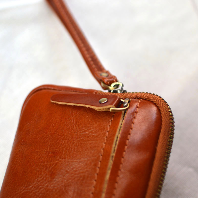 DEEPKEE original nubuck handmade full-grain genuine leather cowhide bag 復古手工真皮錢包手拿包 86005 號