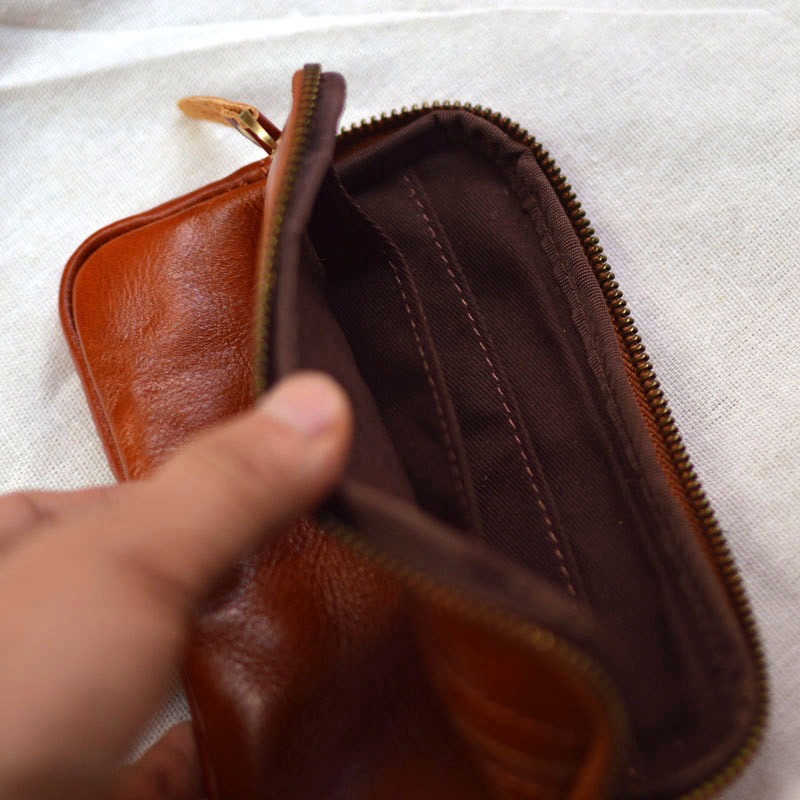 DEEPKEE original nubuck handmade full-grain genuine leather cowhide bag 復古手工真皮錢包手拿包 86005 號