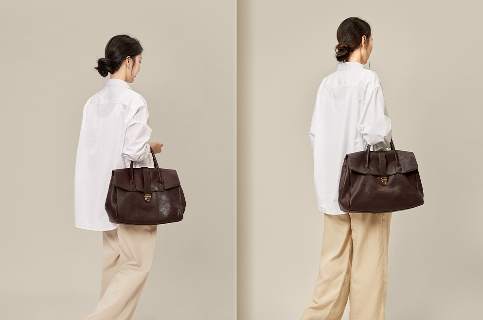 DEEPKEE original nubuck handmade full-grain genuine leather cowhide bag 植鞣牛皮女士手提包 8630 號