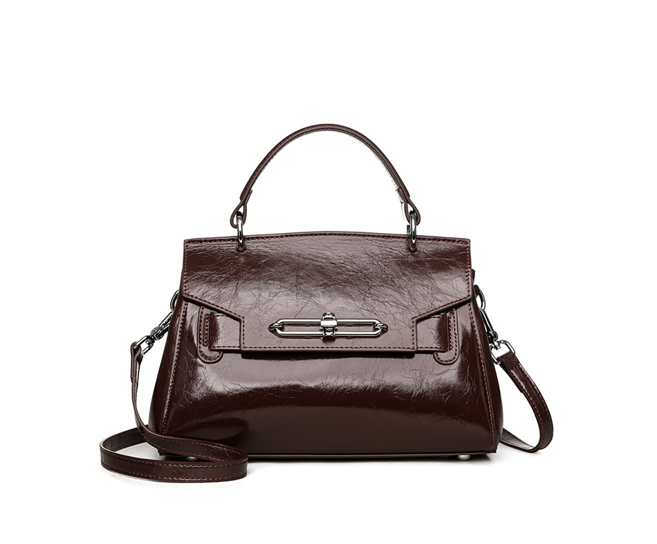 DEEPKEE original nubuck handmade full-grain genuine leather cowhide bag 真皮凱莉包女士高級輕奢單肩包通勤簡約手提女包 88-11 號