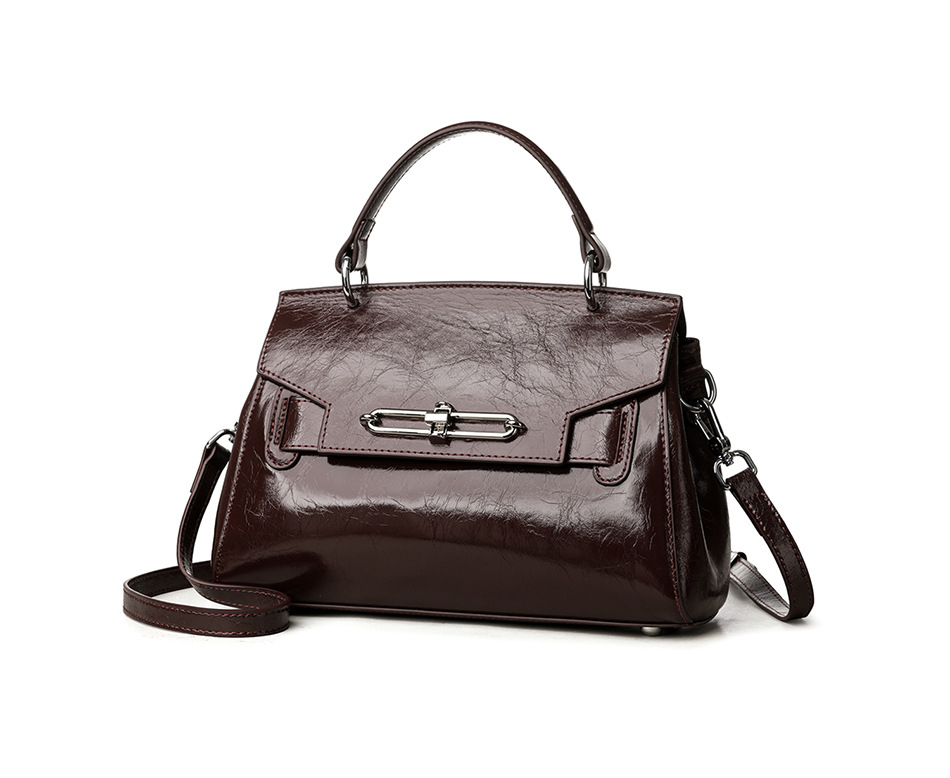 DEEPKEE original nubuck handmade full-grain genuine leather cowhide bag 真皮凱莉包女士高級輕奢單肩包通勤簡約手提女包 88-11 號
