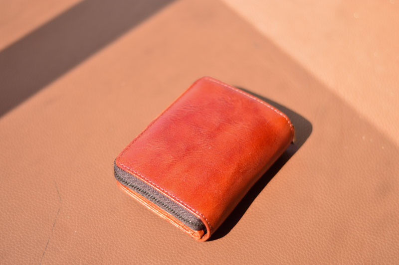 DEEPKEE original nubuck handmade full-grain genuine leather cowhide bag 復古女士短款錢包拉鍊真皮錢夾 8805 號