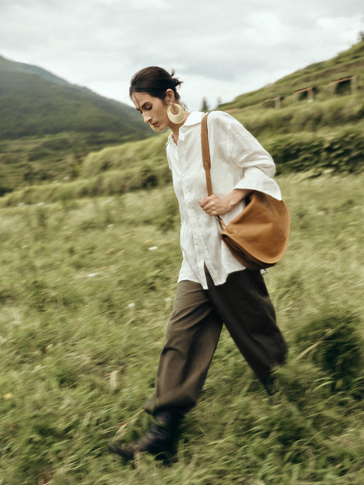 DEEPKEE 植鞣羊皮信使馬鞍包 斜挎單肩包 883 號