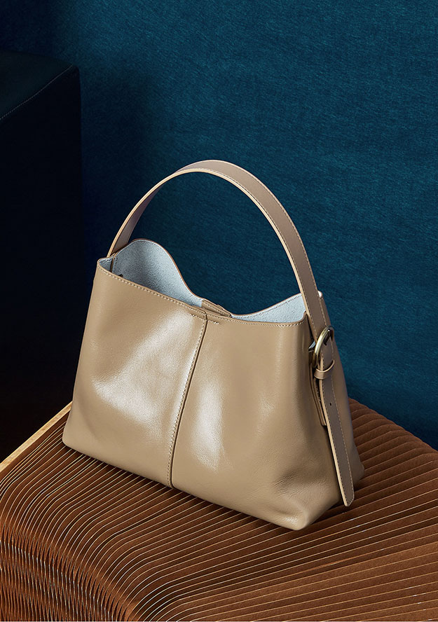 DEEPKEE 新款細紋油蠟牛皮單肩斜挎包 891 號