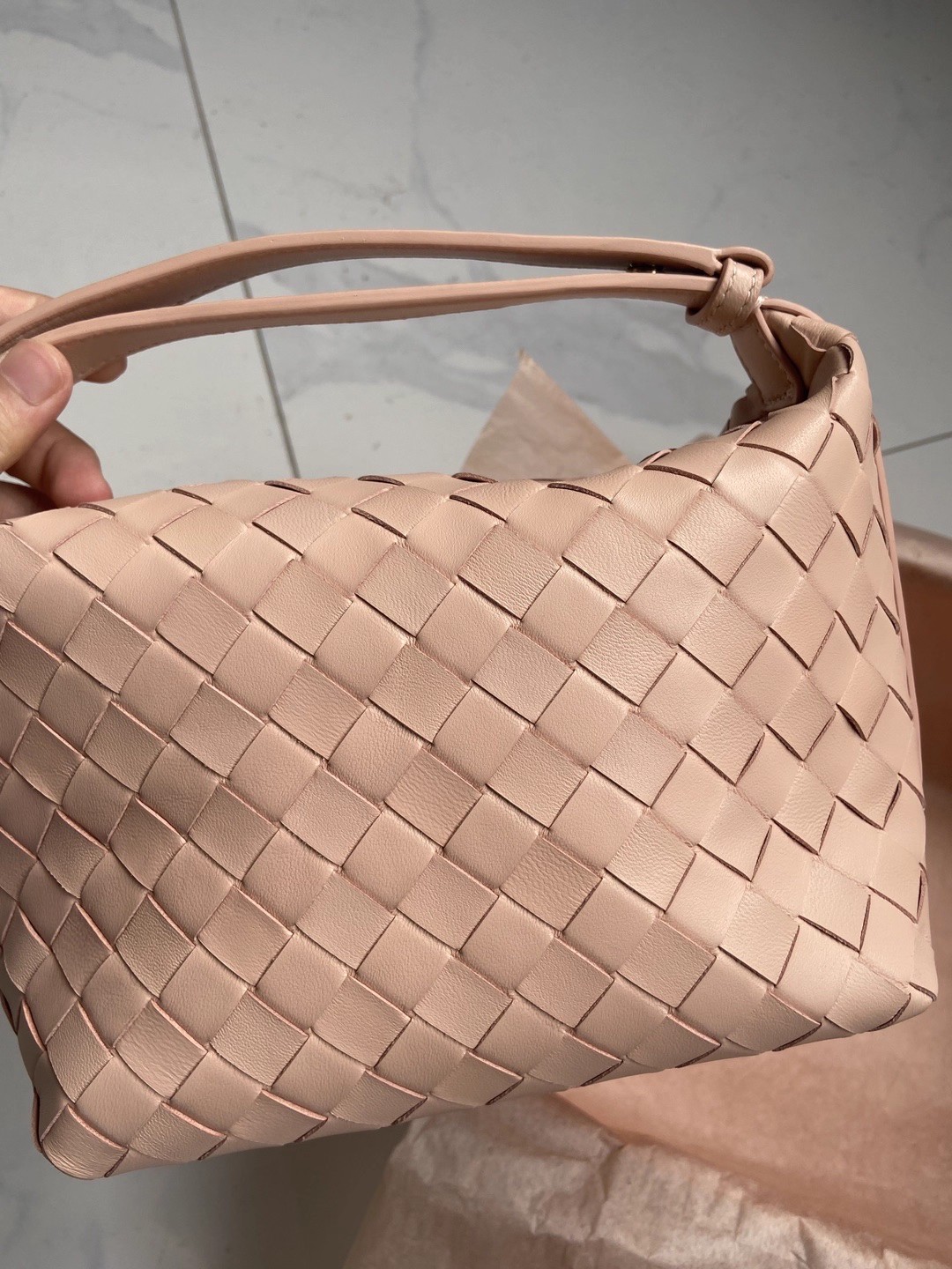 DEEPKEE BAGS | 職人技 純小羊皮ン編み織手提包 90102號