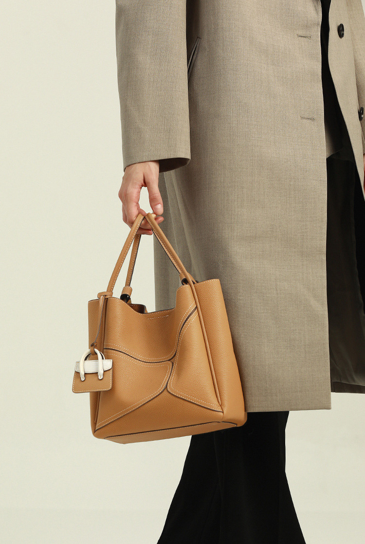 DEEPKEE original nubuck handmade full-grain genuine leather cowhide bag 斜挎大容量單肩牛皮水桶手提包 9236-D 號