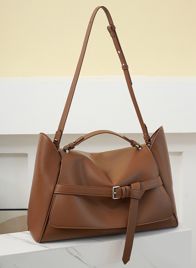 DEEPKEE original nubuck handmade full-grain genuine leather cowhide bag 法式小眾放鬆手提包 952 號