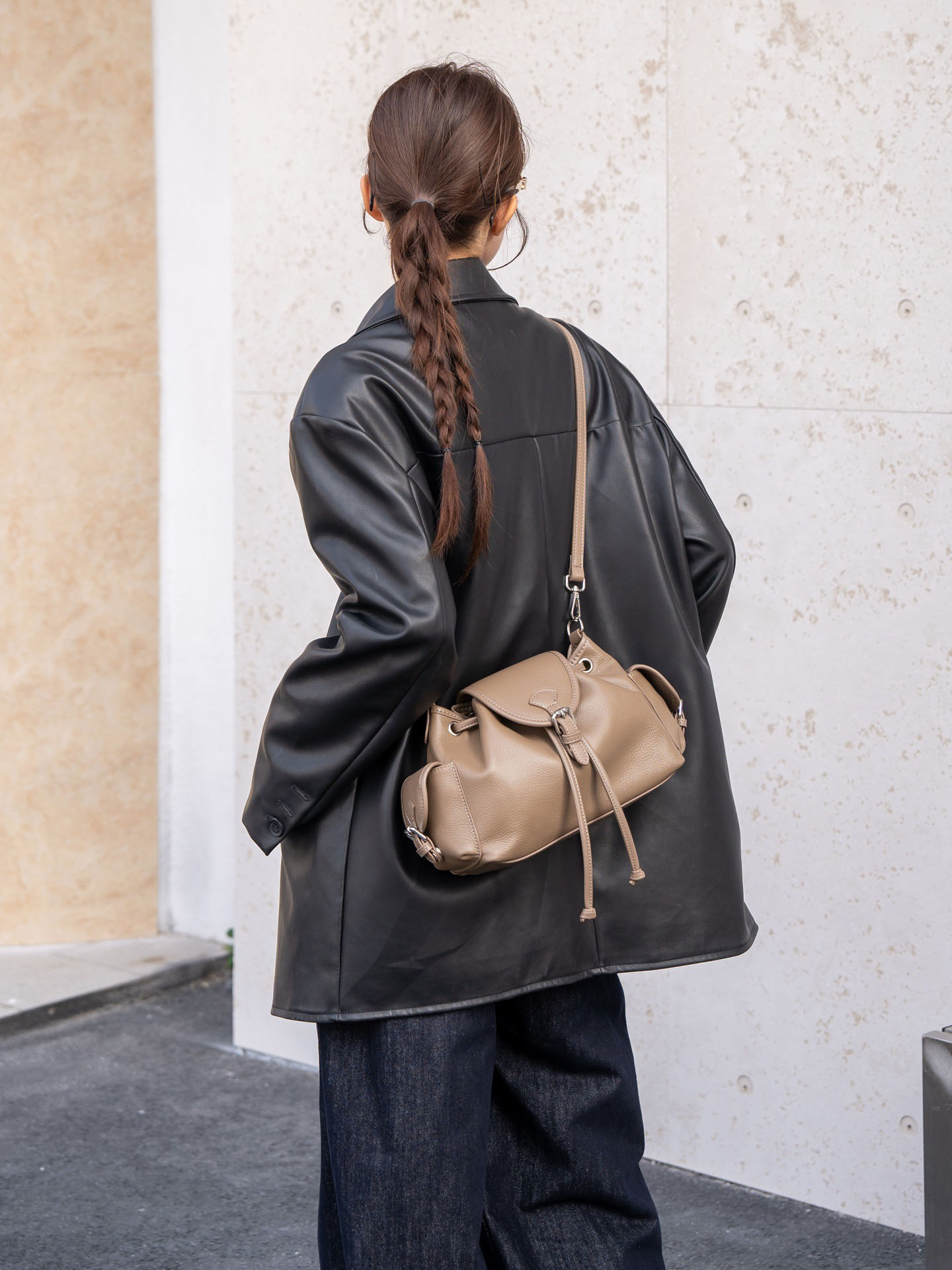 DEEPKEE original nubuck handmade full-grain genuine leather cowhide bag 頭層牛皮經典百搭腋下单肩斜挎包 99-65 號