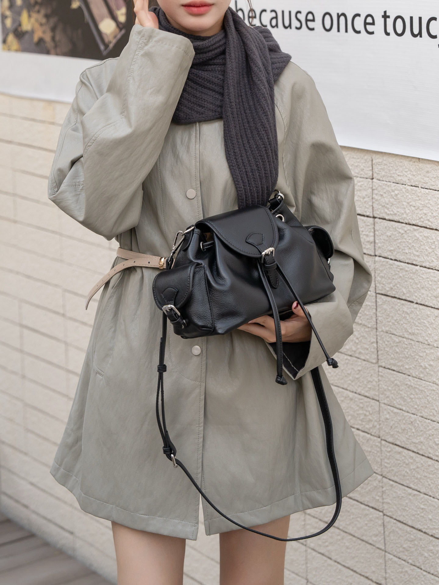 DEEPKEE original nubuck handmade full-grain genuine leather cowhide bag 頭層牛皮經典百搭腋下单肩斜挎包 99-65 號