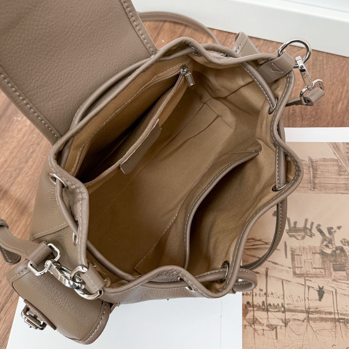 DEEPKEE original nubuck handmade full-grain genuine leather cowhide bag 頭層牛皮經典百搭腋下单肩斜挎包 99-65 號