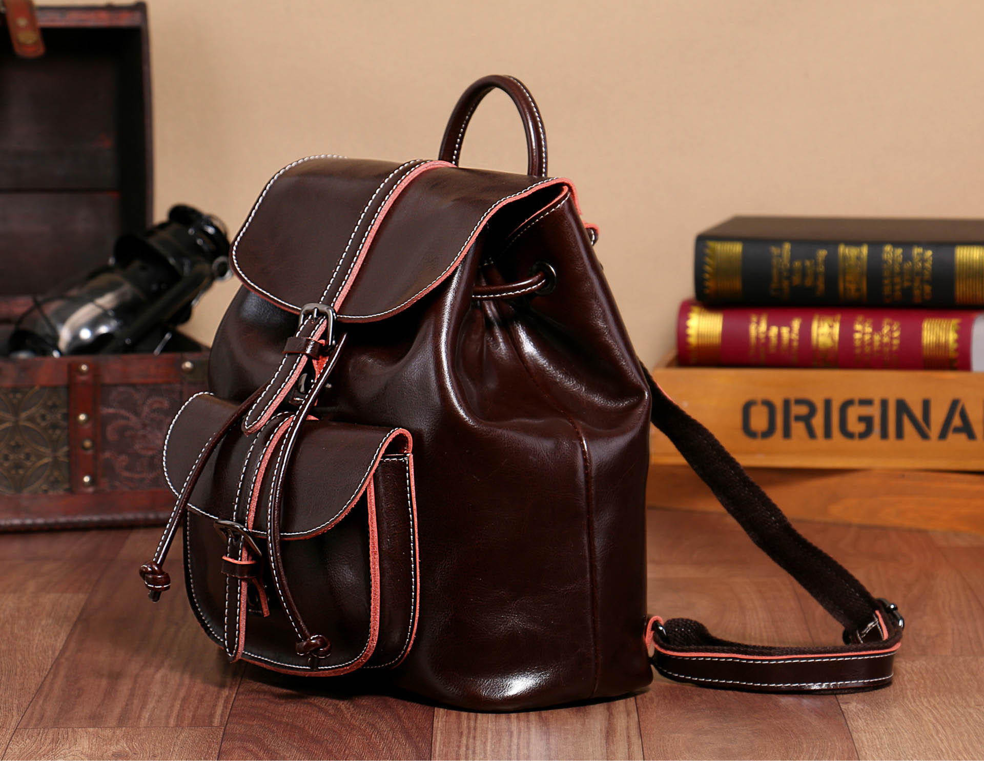 香港狄記皮具 狄記 原創真皮手工 ins郵差包 ins風格包包 頭層牛皮包包 皮革 原創手工真皮 皮件 DEEPKEE 復古真皮手工包