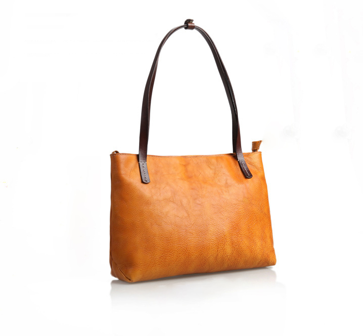 DEEPKEE 新款真皮女包 頭層牛皮植鞣皮女包 樹膏皮手工包 BR6002 號