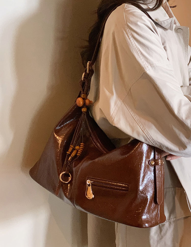 DEEPKEE original nubuck handmade full-grain genuine leather cowhide bag 楓糖物語托特包 CD33237號