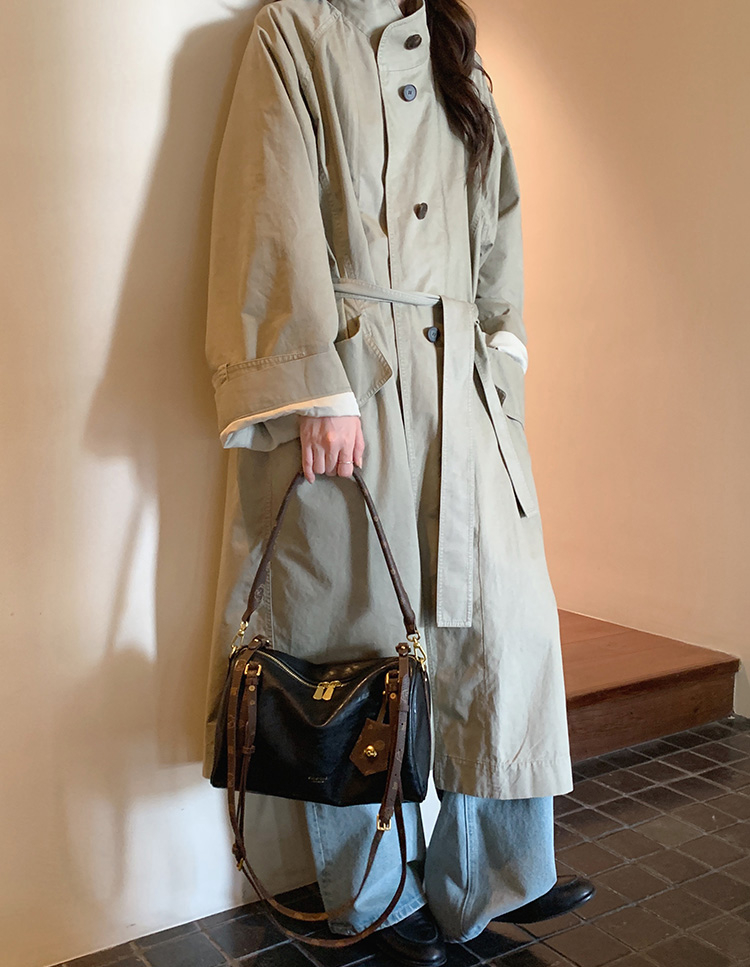 DEEPKEE original nubuck handmade full-grain genuine leather cowhide bag 黑夜騎士枕頭包 CD33238號