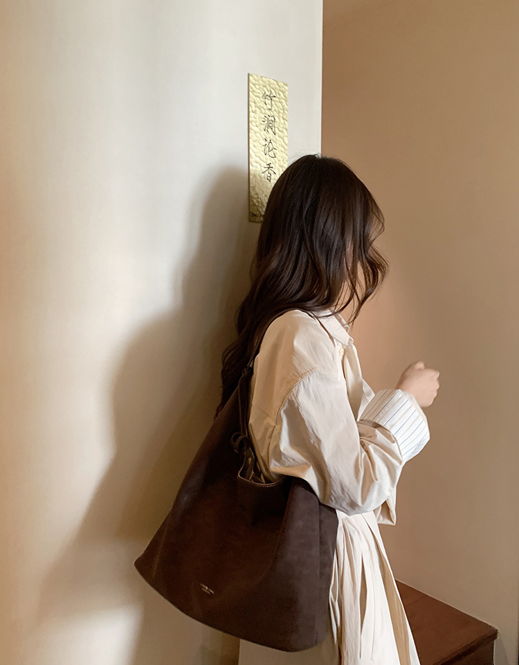 DEEPKEE original nubuck handmade full-grain genuine leather cowhide bag 墨玉森林托特包 CD33256號號