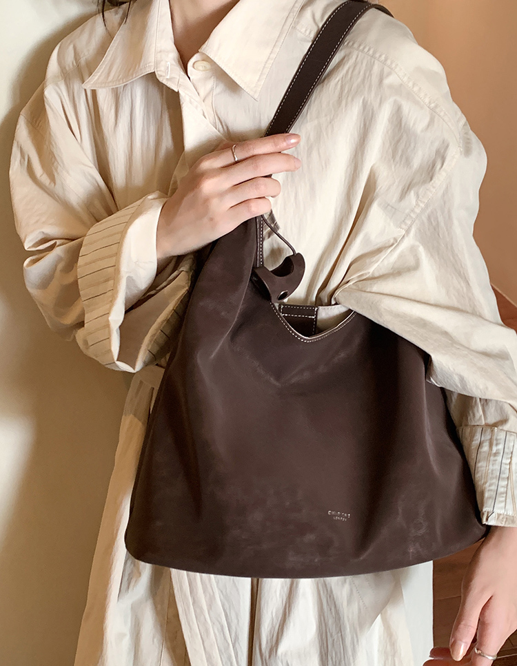 DEEPKEE original nubuck handmade full-grain genuine leather cowhide bag 墨玉森林托特包 CD33256號號