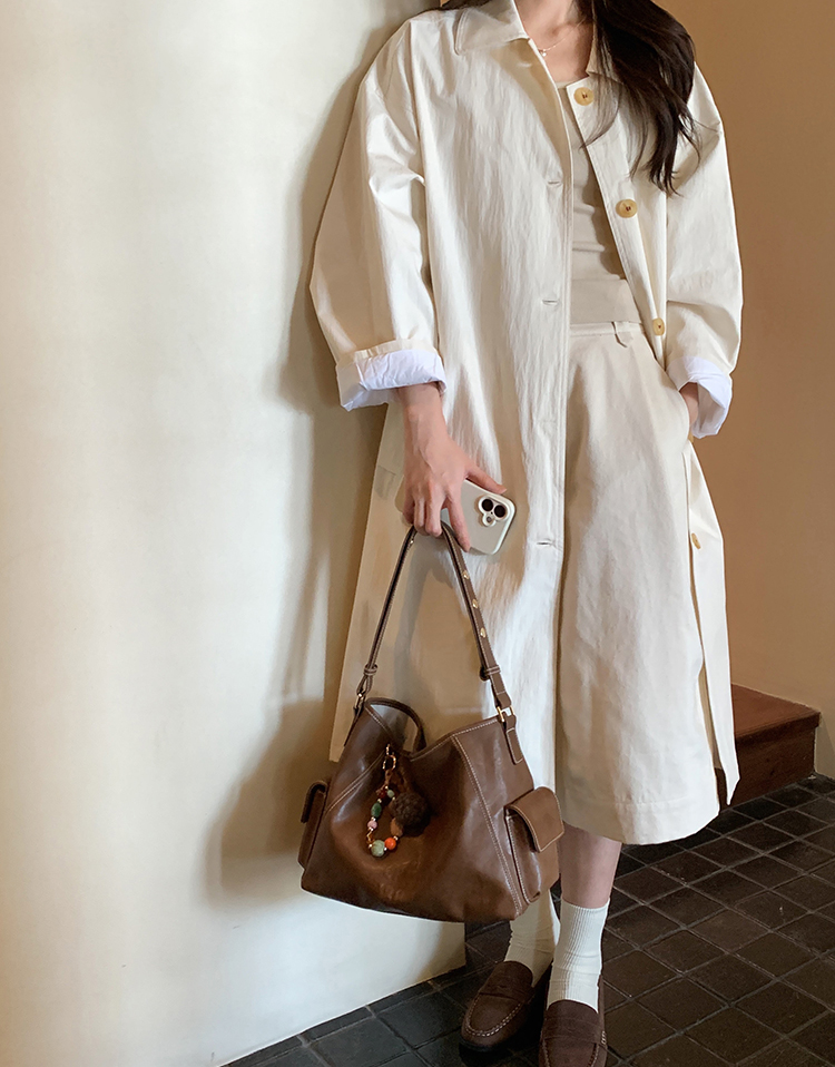 DEEPKEE original nubuck handmade full-grain genuine leather cowhide bag 燕麥暖調托特包 CD33272號